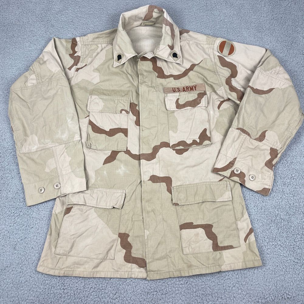 Vintage Military Jacket Mens Medium‎ Long Desert Storm Camo 1999 90s Combat USA